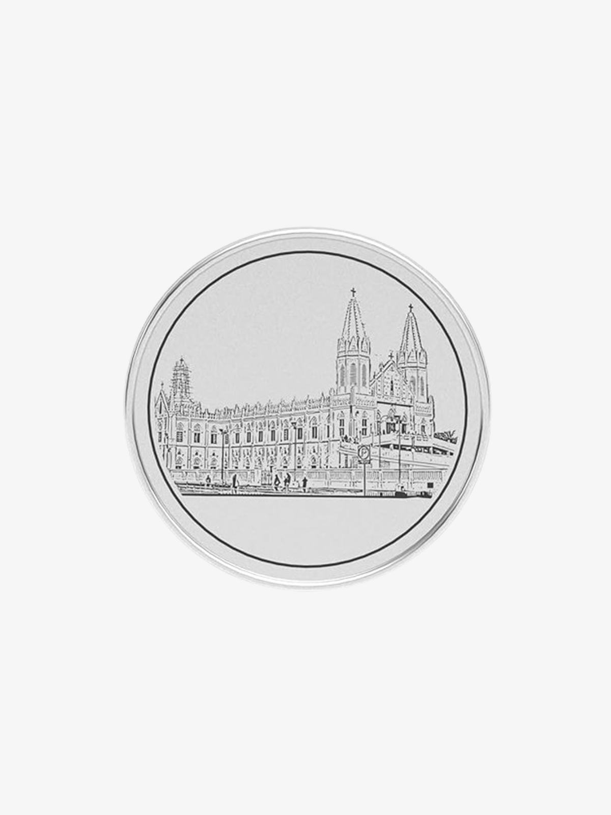 Church Architecture Silver Coin – Fine Line Art Engraving